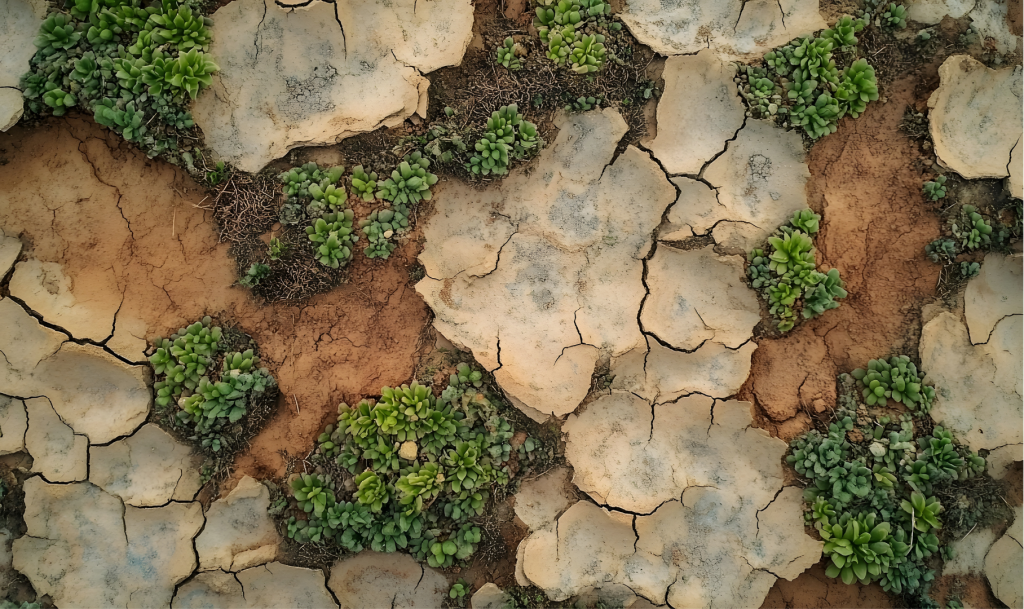 Image showing a dry earth with only a few plants