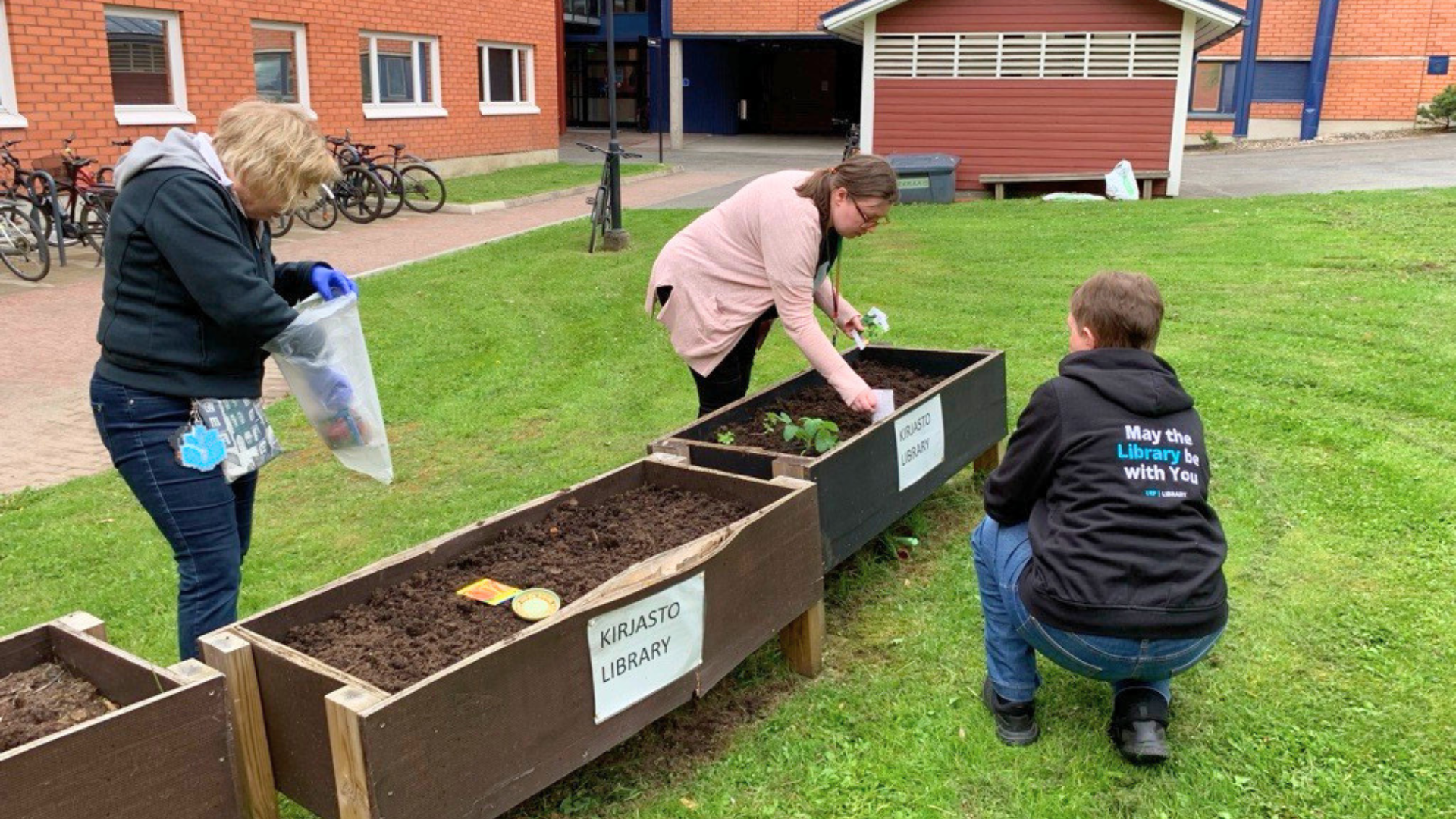 Photos from UEF's campus gardening