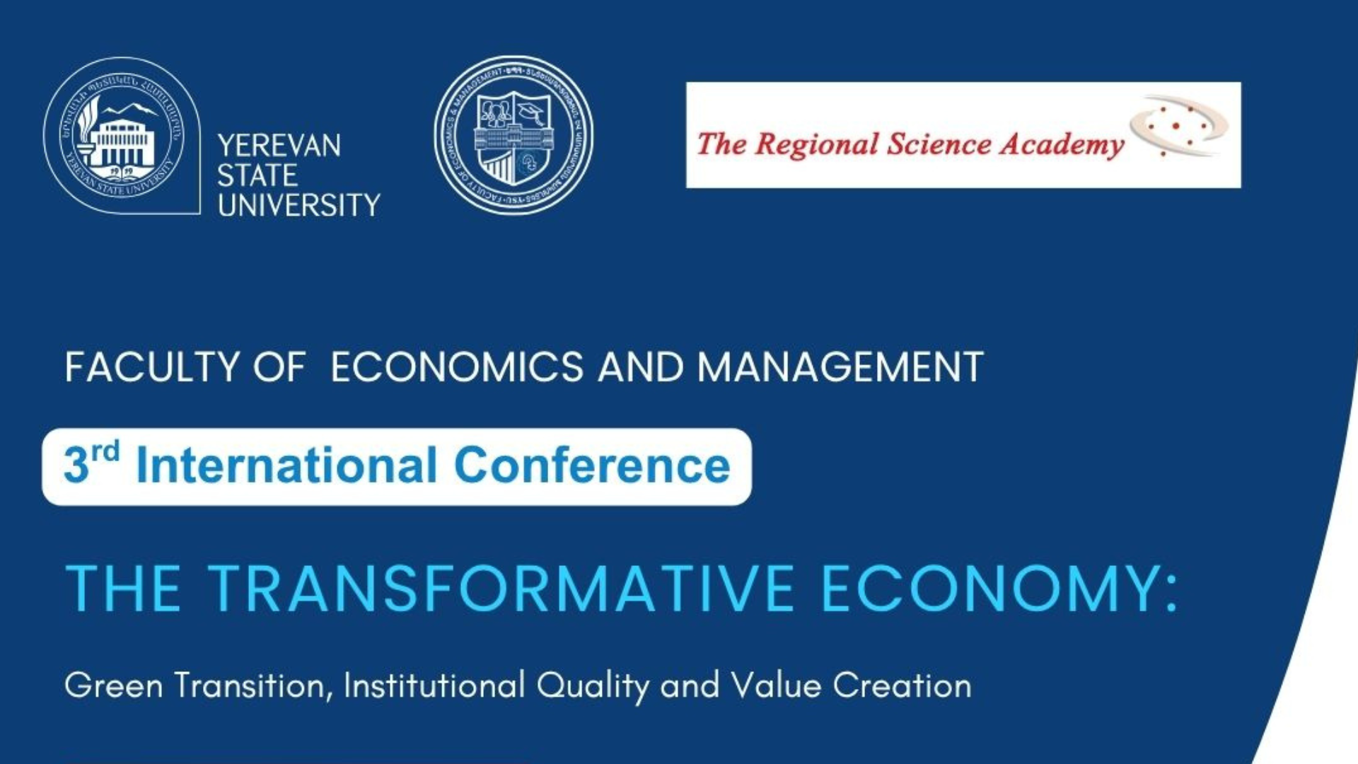 Banner for the 3rd International Conference on The Transformative Economy
